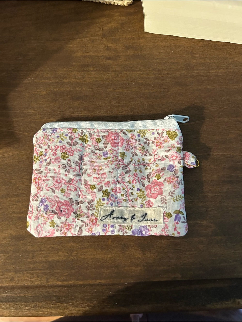 Avery & June Floral Quilted Zip Pouch - Pink Multi
